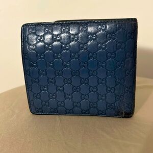 Gucci Wallet GG Detail All Leather Bi Fold